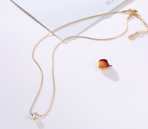 Dây chuyền titan 1 hột đá nhỏ siêu xinh