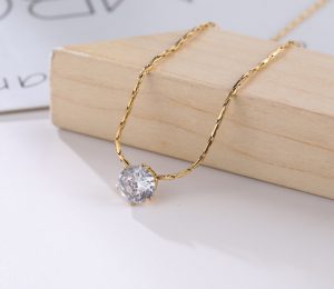 Dây chuyền titan 1 hột đá nhỏ siêu xinh