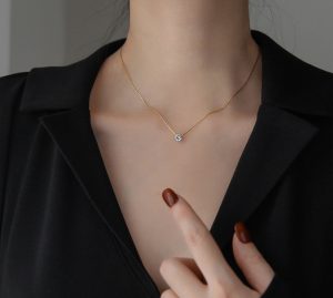 Dây chuyền titan 1 hột đá nhỏ siêu xinh