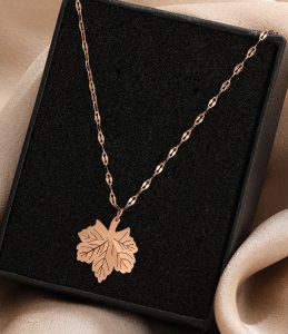 TN365d-Dây chuyền vòng cổ hình chiếc lá phong