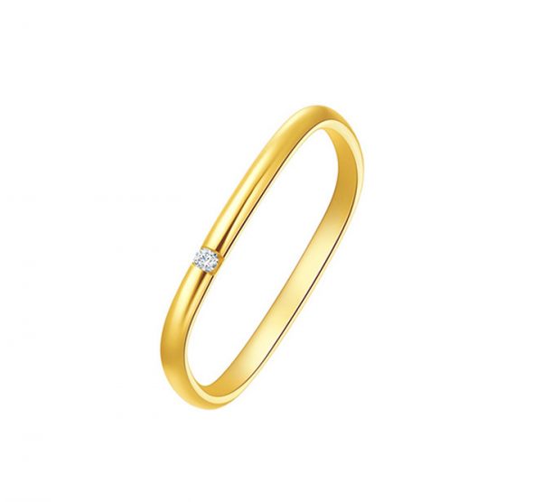 TC139d-Nhẫn titan hình vuông đính viên đá nhỏ