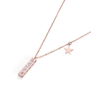 TN394a-Dây chuyền titan trụ vuông full đá