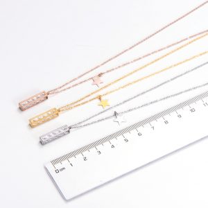 TN394j-Dây chuyền titan trụ vuông full đá