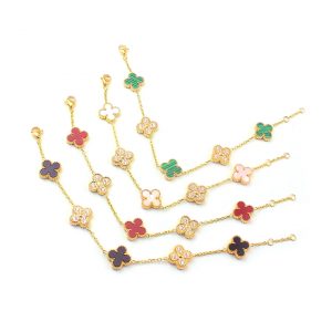 TA278b-Lắc tay nữ titan hoa 4 cánh van cleef LV