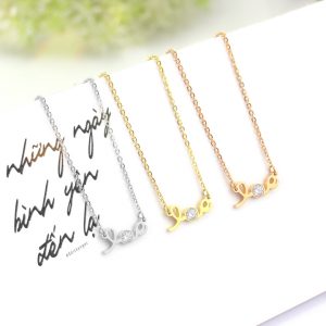 TN435d-Dây chuyền titan chữ love