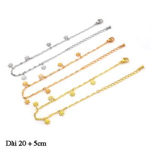 TA653b-Lắc chân titan hoa tuyết cách điệu