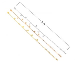 TA653f-Lắc chân titan hoa tuyết cách điệu