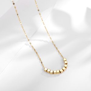 TN454b-Dây chuyền là me titan nhiều khối vuông