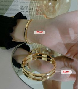TV112k-Vòng tay titan chạm mặt cắt kim cương
