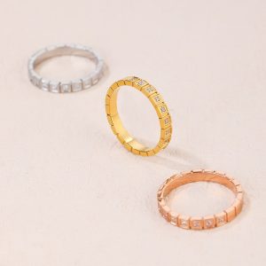 TC162d-Nhẫn titan ô vuông đính kim cương cách điệu