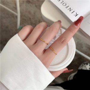 TC169g-Nhẫn titan bảng mỏng đính 1 viên đá kim cương