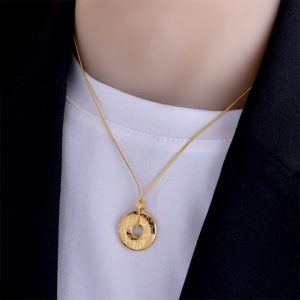 Dây chuyền titan đồng tiền tròn chữ phúc