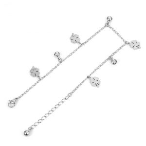 TA663d-Lắc chân titan cỏ 4 lá may mắn