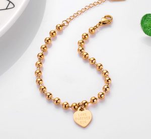 TA665c-Lắc chân bi titan trái tim love forever 520