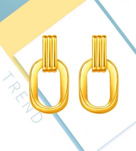 TB166a-Bông tai titan mặt 2 khoen lồng