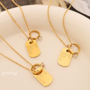 TN591a-Dây chuyền titan mặt chiếc nhẫn và thẻ dogtag