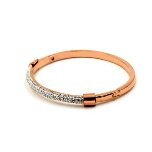 TV144g-Vòng tay inox titan đính kim cương nữa vòng