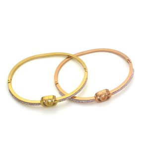 TV159c-Vòng tay titan đính đá thời trang Gucci