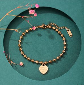 TA012c-Lắc tay bi titan trái tim love forever52020