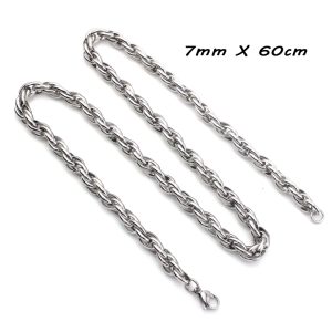 DN035c-Dây chuyền nam inox 7ly kiểu 3 lòng xoắn cực đẹp