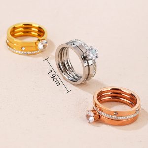 TC024c-set combo 3 chiếc nhẫn nữ titan thời trang hàn quốc