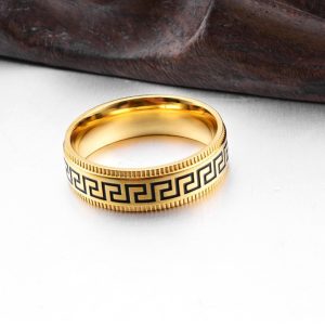 TC063d-Nhẫn titan họa tiết vạn lý trường thành
