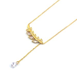 TN413d-Dây chuyền nữ titan cành đây đính kim cương cực xinh