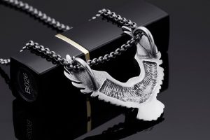 MD013h-Mặt dây chuyền nam titan hình con chim đại bàng