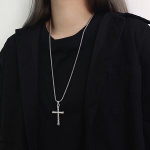 MD025g-Mặt dây chuyền nam thép titan hình thánh giá