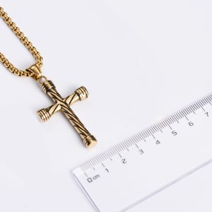 MD051f-Mặt dây chuyền nam thép titan hình chữ thập thánh giá