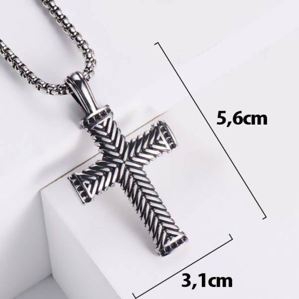 MD053c-Mặt dây chuyền nam thép titan hình chữ thập thánh giá