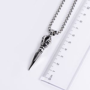 MD068d-Mặt dây chuyền nam thép titan quyền trượng ma thuật