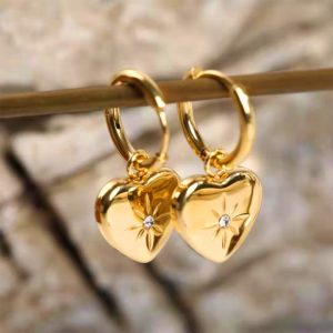 TB044a-Bông tai nữ titan trái tim