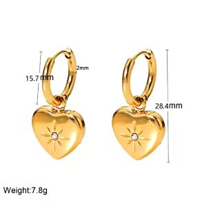 TB044d-Bông tai nữ titan trái tim