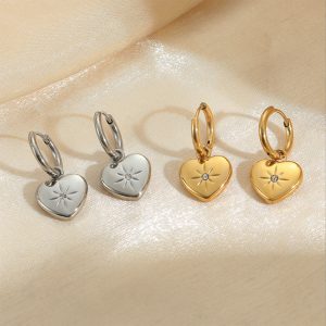 TB044k-Bông tai nữ titan trái tim