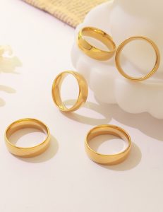TC220k-Nhẫn titan bảng 6mm mo tròn mạ vàng