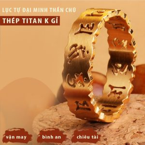 TC222d-Nhẫn titan lục tự đại minh um ma ni bat me hum