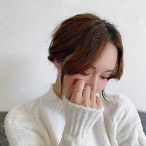 TC248e-Nhẫn nữ titan 2 hàng đá