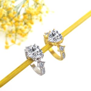TC257d-nhẫn nữ titan thời trang đính đá hình trái tim