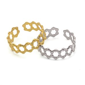 TC262a-Nhẫn nữ titan tổ ong free size