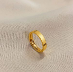 TC270d-Nhẫn titan trơn 4ly màu vàng
