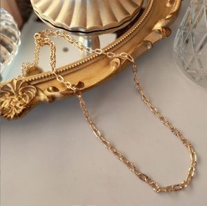 TN635b-Dây chuyền titan mắc xích chạm móc máy