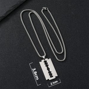 MD631e Mặt dây chuyền titan hình lưỡi lam