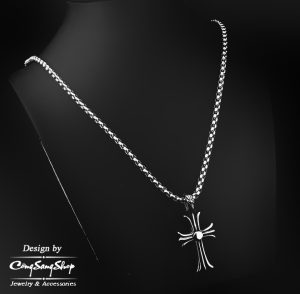 MD173e-Mặt vòng cổ dây chuyền nam thép titan chữ thập chrome heart