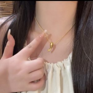 TN695f-Dây chuyền nữ titan mặt hình con cá voi