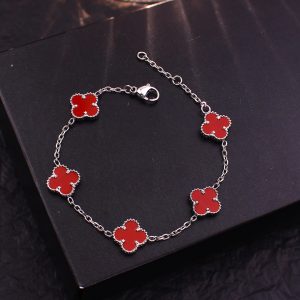 TA146d-Lắc tay titan hoa 4 cánh van cleef loại bông nhỏ 1,1cm