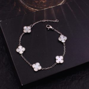 TA146g-Lắc tay titan hoa 4 cánh van cleef loại bông nhỏ 1,1cm