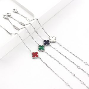 TA466b-Lắc tay nữ titan hoa 4 cánh Van Cleef loại bông nhỏ 1,1cm