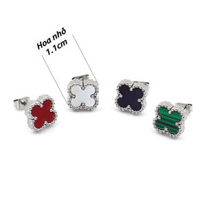 TB210a-Bông tai nữ titan hoa 4 cánh van cleef size nhỏ 1,1cm