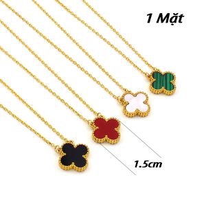 TN696a-Dây chuyền nữ titan hoa 4 cánh van cleef 1.5cm loại 1 mặt